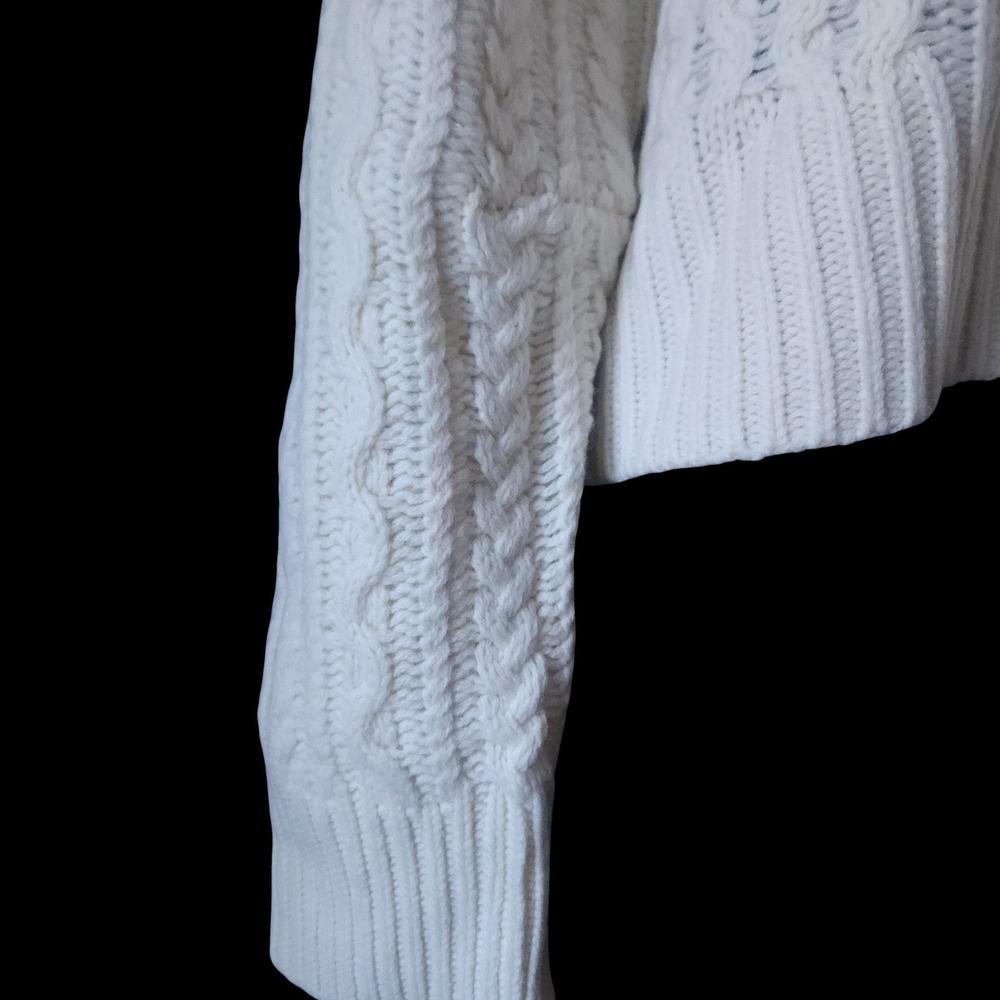RE/DONE Natural Crewneck Cable Knit Pullover Sweater Medium Preppy Cabin NWT$495 - Picture 9 of 12